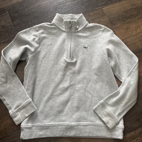 Vineyard Vines Boys 7 Quarter Zip Pullover Sweater Gray - Picture 1 of 4